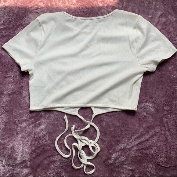 love j white crop top toe front L - Picture 3 of 3